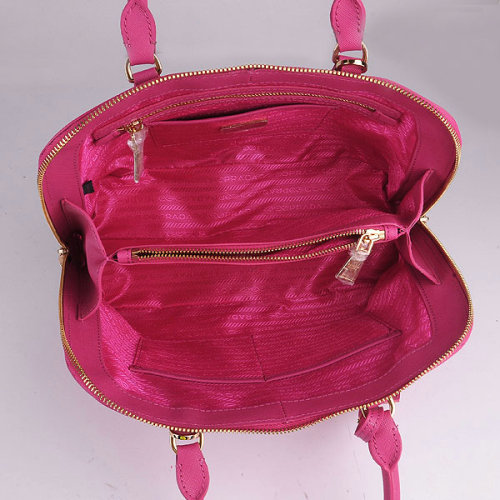 2014 Prada Saffiano Calf Leather Two Handle Bag BL0837 rosered